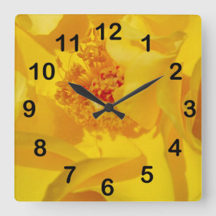 Reloj Cuadrado Rosa amarillo brillante