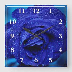 Reloj Cuadrado Rosa azul con gotas podridas