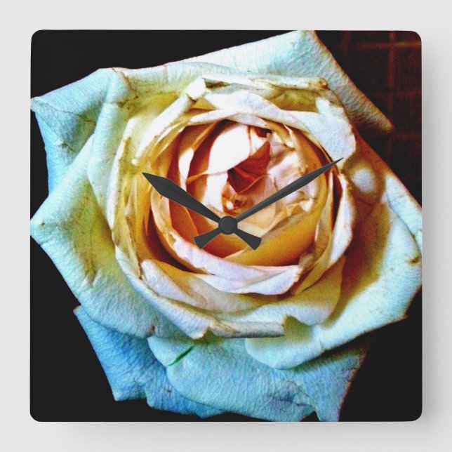 Reloj Cuadrado Rosa de color (Anverso)