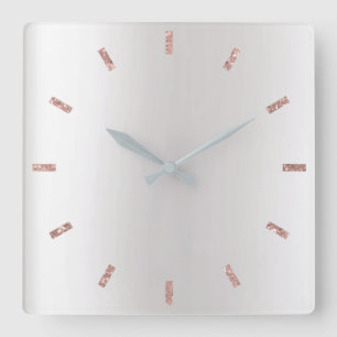 Reloj Cuadrado Rosa de color gris plateado Rubor Ombre rosa Mínim