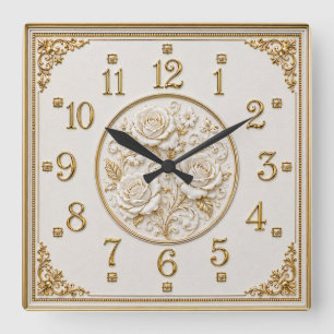 Reloj Cuadrado Rosa dorada Art Deco