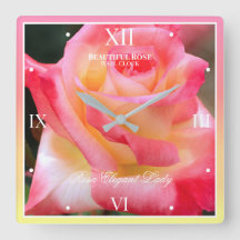 Rosa Elegant Lady [Reloj de pared de acrílico]