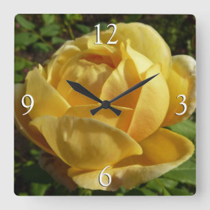Reloj Cuadrado Rosa inglés amarillo