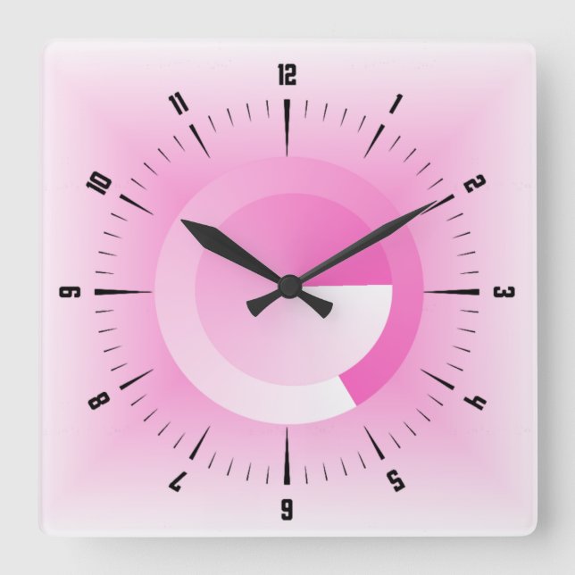 Reloj Cuadrado Rosa moderno (Anverso)