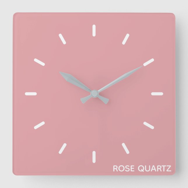 Reloj Cuadrado Rosa Nombre de color rosa de cuarzo (Anverso)