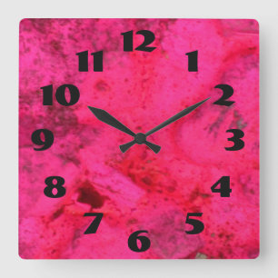 Reloj Cuadrado Rosa oscuro en rosa
