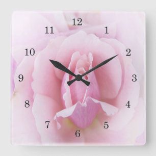 Reloj Cuadrado Rosa Pastel