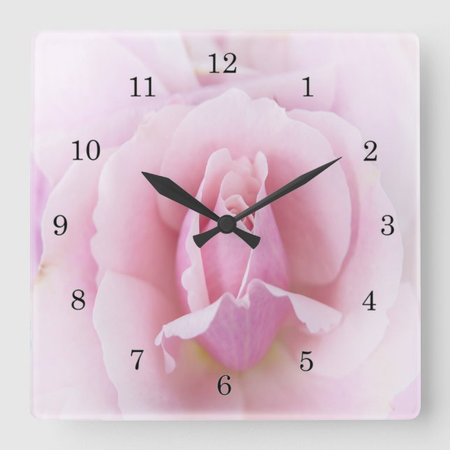 Reloj Cuadrado Rosa Pastel (Anverso)