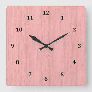 Reloj Cuadrado Rosa Quartz Bamboo Madera Grain Look