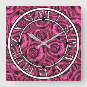 Reloj Cuadrado Rosa rosa