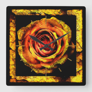 Reloj Cuadrado Rosa Vintage 1 Clocks de pared y opciones numérica