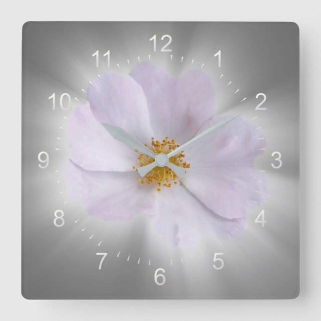 Reloj Cuadrado rosa y gris (Anverso)