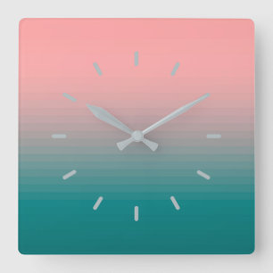 Reloj Cuadrado Rosa y Verde azulado