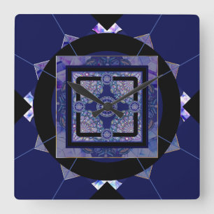 Reloj Cuadrado Rosario azul
