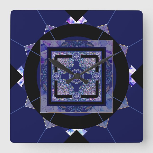 Reloj Cuadrado Rosario azul (Anverso)