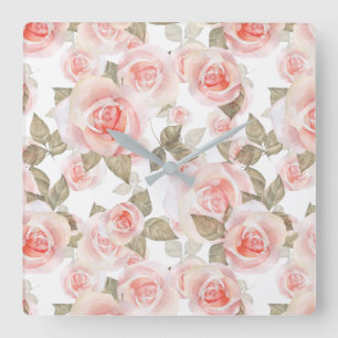 Reloj Cuadrado Rosas