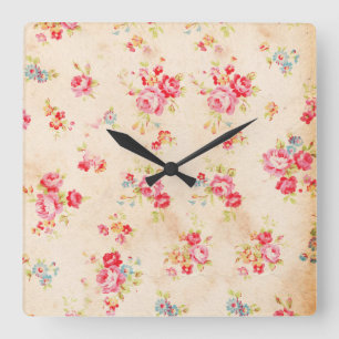 Reloj Cuadrado Rosas azules rosados femeninos elegantes