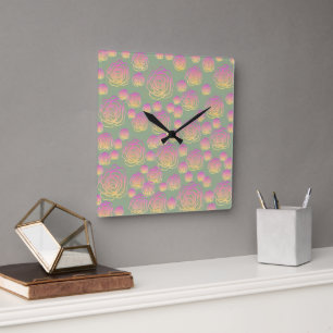 Reloj Cuadrado Rosas de Verano
