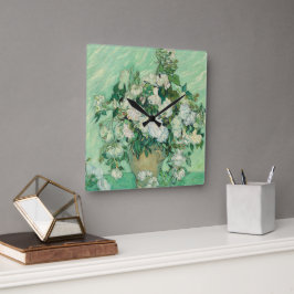 Reloj Cuadrado Rosas de Vincent Van Gogh