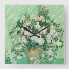 Reloj Cuadrado Rosas de Vincent Van Gogh