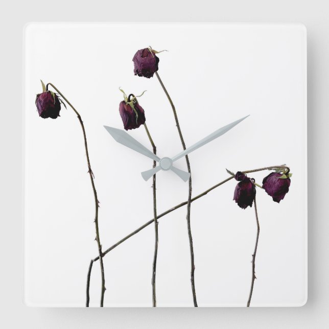 Reloj Cuadrado Rosas Rojas (Anverso)