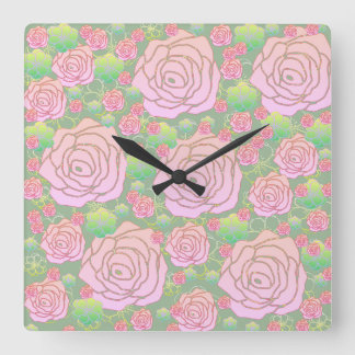 Reloj Cuadrado Rosas silvestres