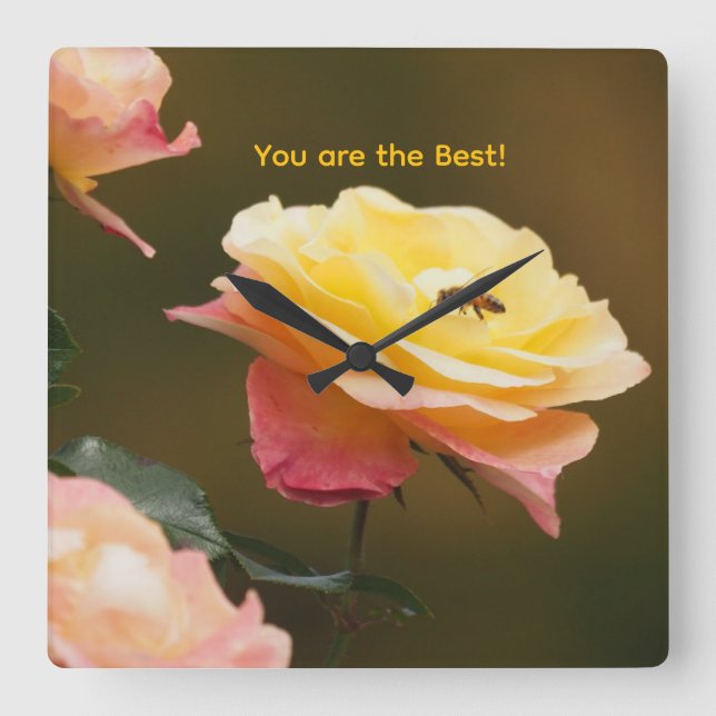 Reloj Cuadrado Rose and Bee Tote (Anverso)