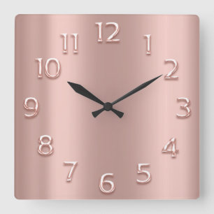 Reloj Cuadrado Rose Blush Pink Minimal 3D EFFECT