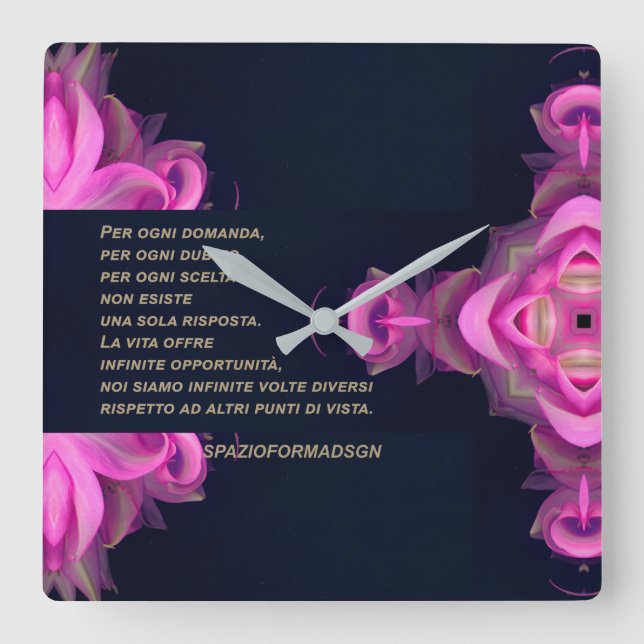 Reloj Cuadrado Rose broken heart in black in the powder & Dubbio (Anverso)