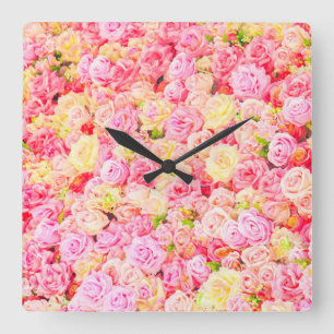 Reloj Cuadrado Rose garden