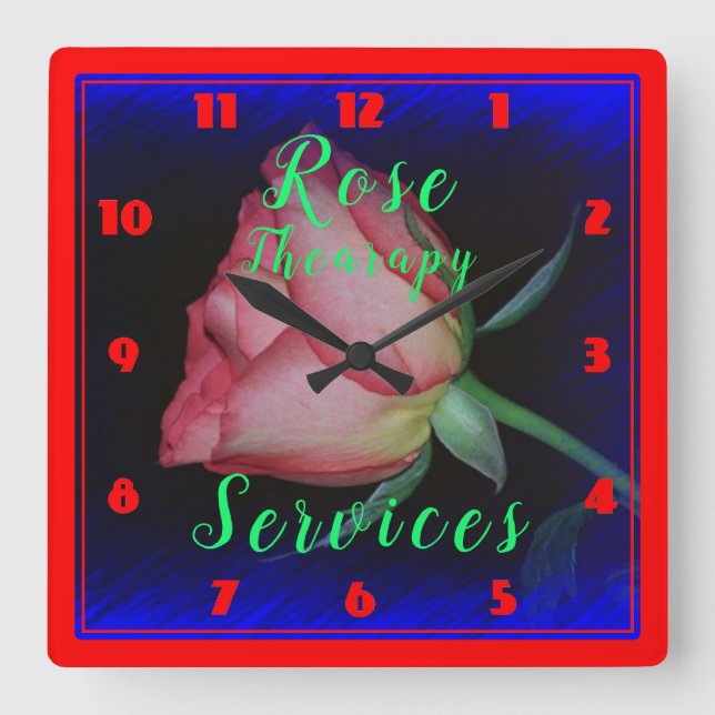 Reloj Cuadrado Rose Therapy Services (Anverso)