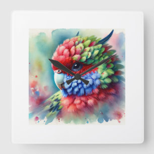 Reloj Cuadrado Rosella Parrot 220824AREF151 - Watercolor