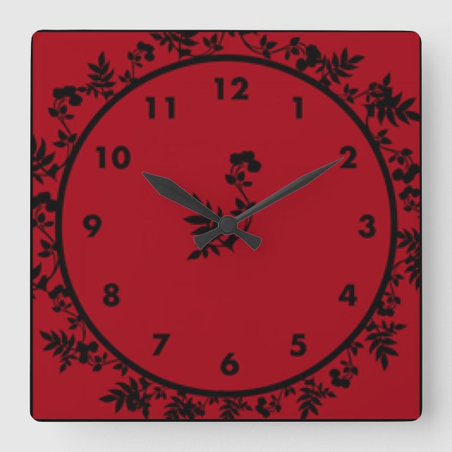 Reloj Cuadrado Rosey Wine (Anverso)