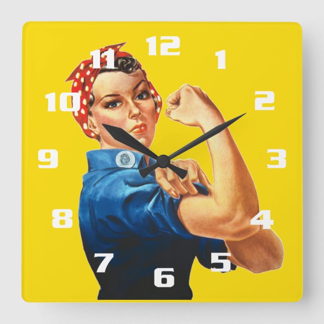 Reloj Cuadrado Rosie the Riveter (Anverso)