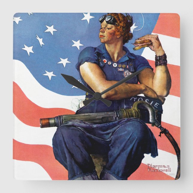 Reloj Cuadrado Rosie the Riveter (Anverso)