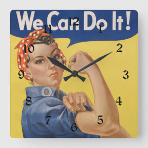 Reloj Cuadrado Rosie the Riveter: El empoderamiento femenino fuer