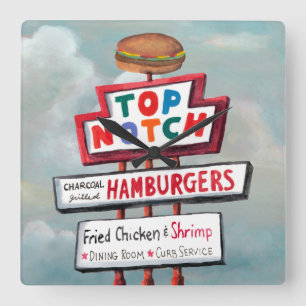 Reloj Cuadrado Rótulo de los alimentos de preparación rápida