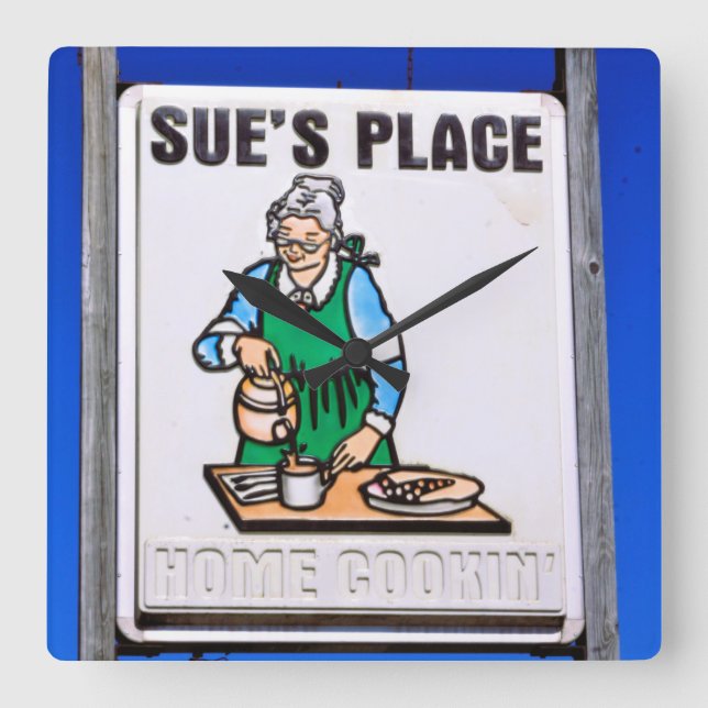 Reloj Cuadrado Rótulo restaurante Roadside Diner (Anverso)