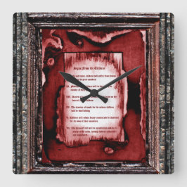 Reloj Cuadrado Rótulos De Los Niños