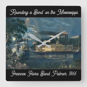 Reloj Cuadrado "Rounding a Bend" en el Misisipi:
