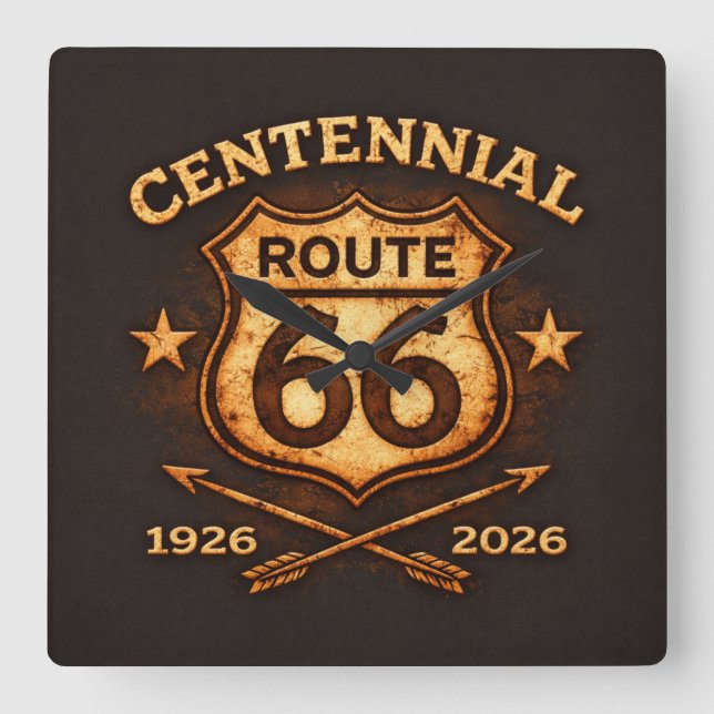 Reloj Cuadrado Route 66 Centennial Office Decor (Anverso)