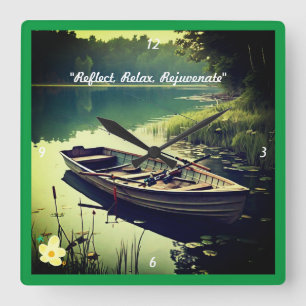 Reloj Cuadrado "Rowboat in Still Waters"