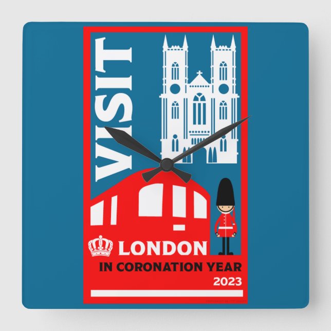 Reloj Cuadrado Royal Coronation Year 2023 Londres (Anverso)