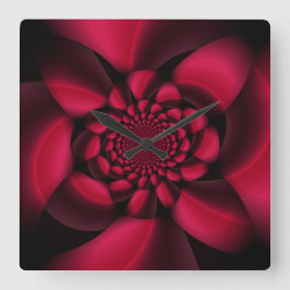 Reloj Cuadrado Ruby Red Black Petal