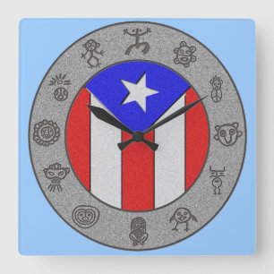 Reloj Cuadrado Rueda de Taino