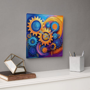 Reloj Cuadrado Ruedas de vida