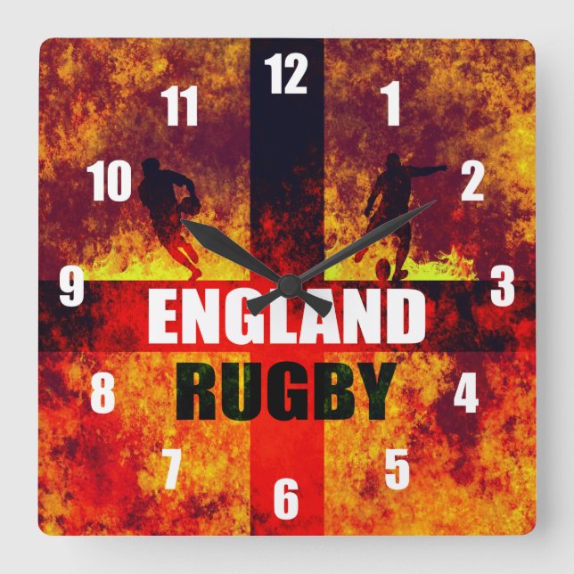 Reloj Cuadrado Rugby de Inglaterra (Anverso)