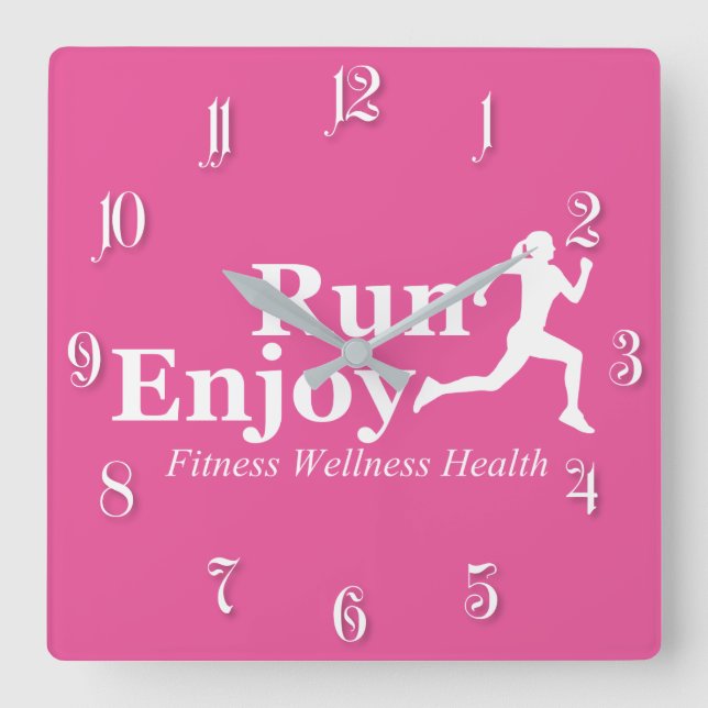 Reloj Cuadrado Run and enjoy (Anverso)