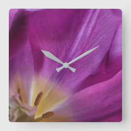 Reloj Cuadrado Running on Tulip Time, Square Acrylic Wall Clock