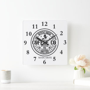 Reloj Cuadrado Ruptura personalizada de B&W Witch